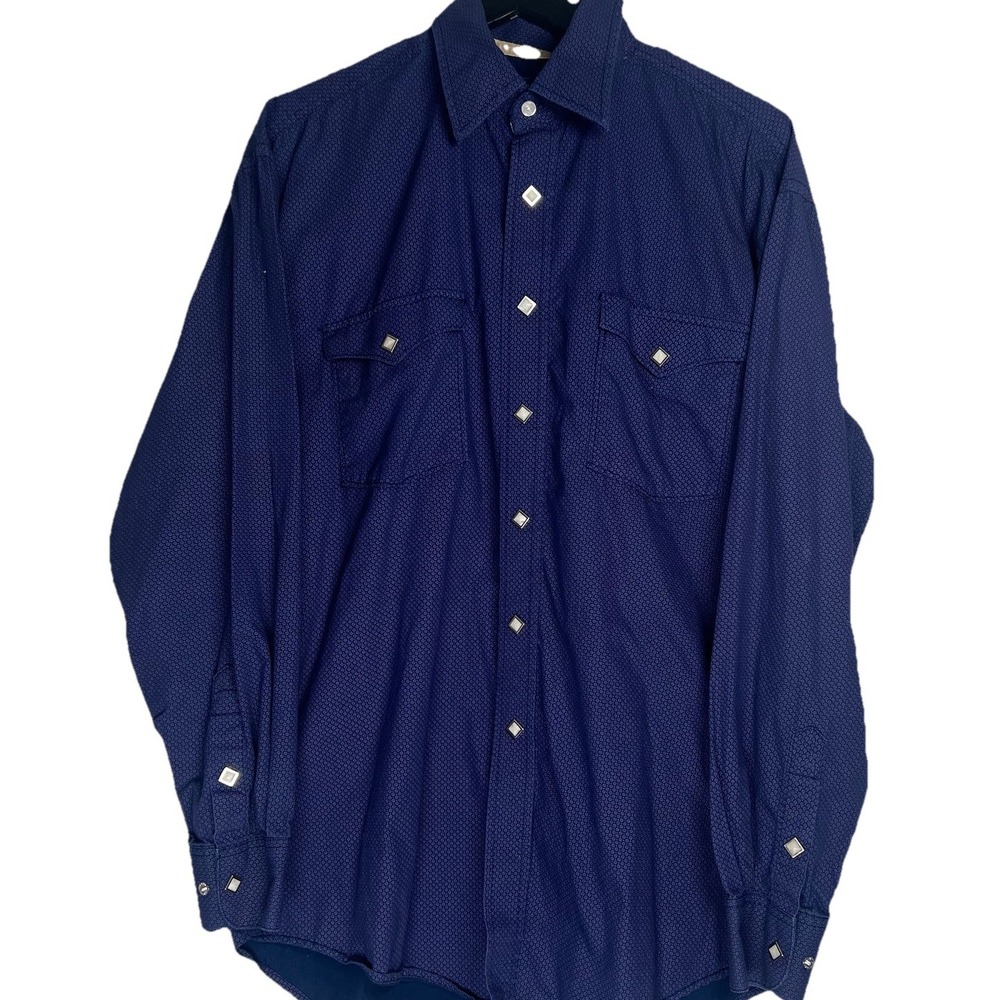 Rough Stock Panhandle Slim Snap Men's Shirt M  Blue Purple‎ Cowboy Western Rodeo